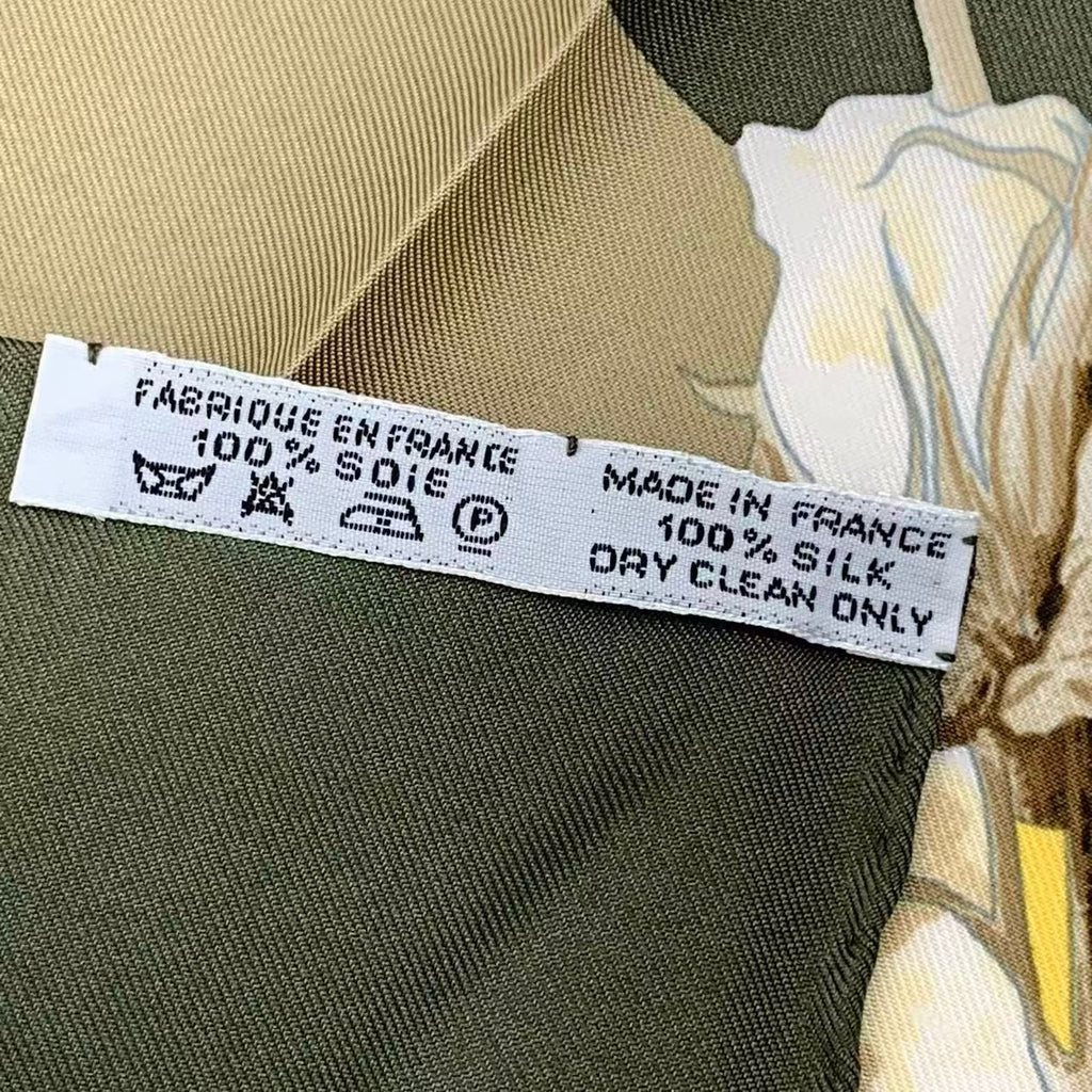 Hermes Scarf Carre 90 Silk Turbans Des Reines Princess Turban Flower Leaves — view 9