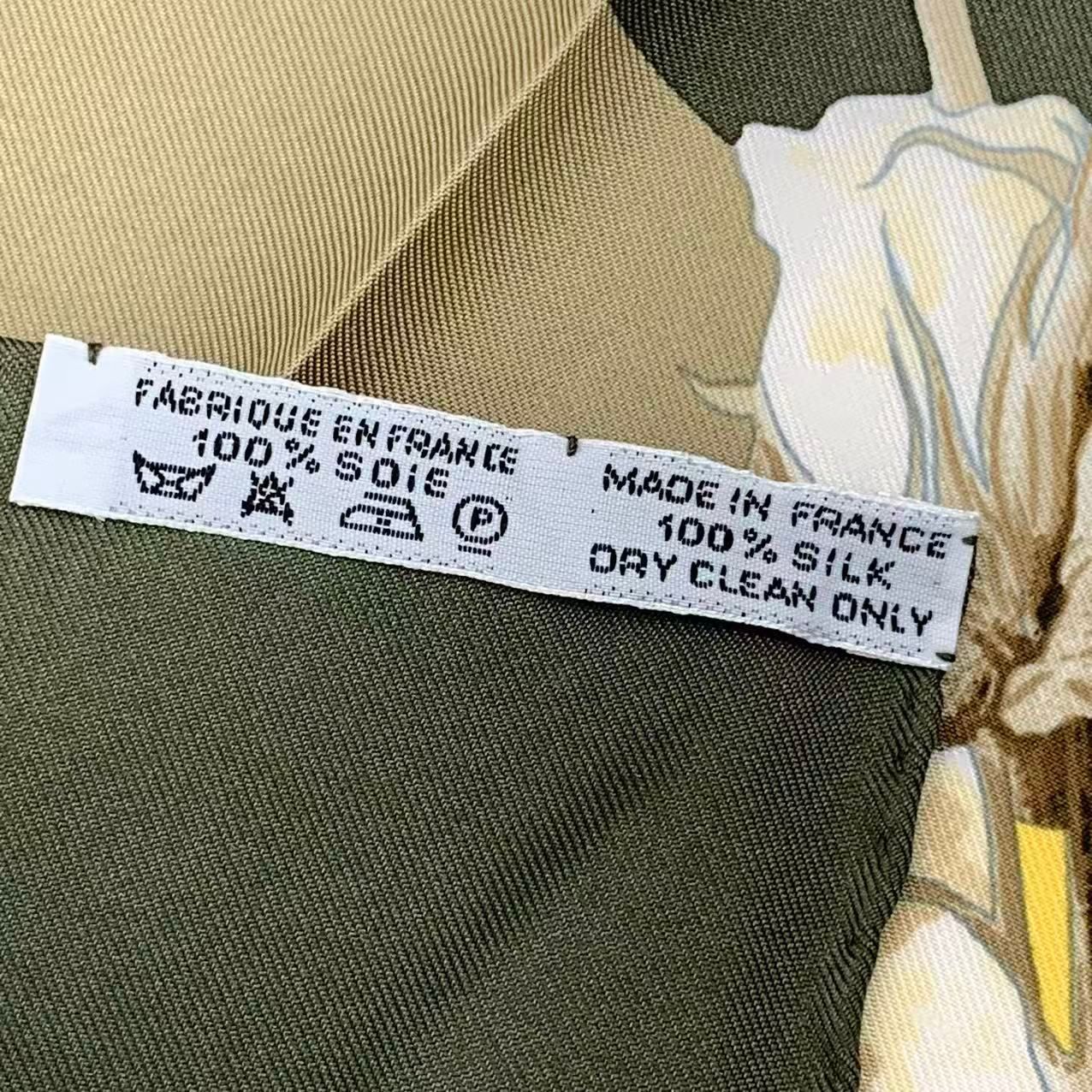 Hermes Scarf Carre 90 Silk Turbans Des Reines Princess Turban Flower Leaves — view 9