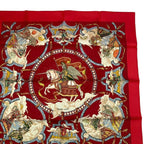Hermes Carre 90 Scarf Silk Cavaliers Des Nuages Cloud Knight Red Box — view 4
