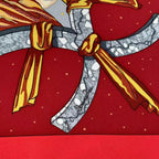 Hermes Carre 90 Scarf Silk Cavaliers Des Nuages Cloud Knight Red Box — view 8