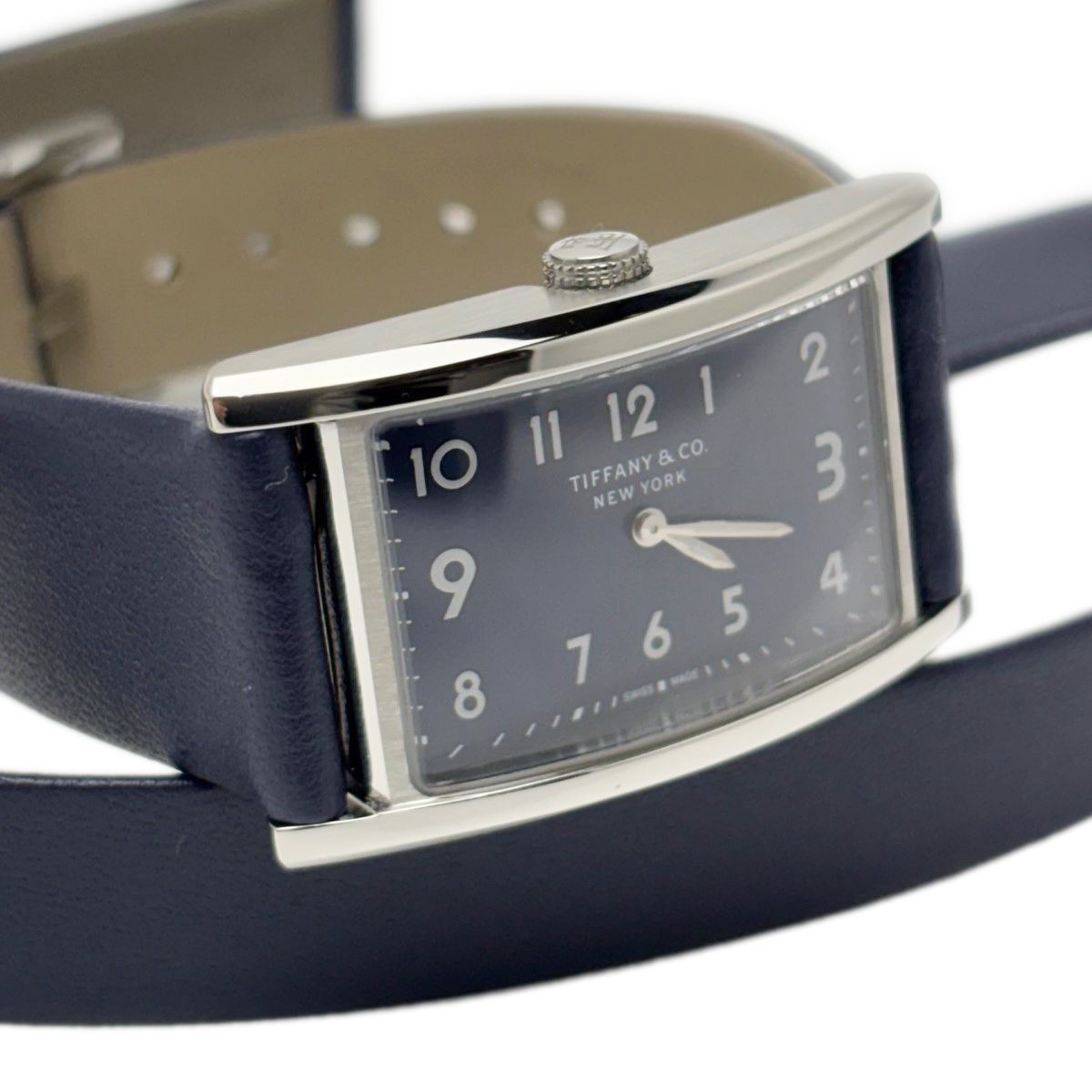 Tiffany & Co Watch Quartz East West Mini Navy Silver — view 2