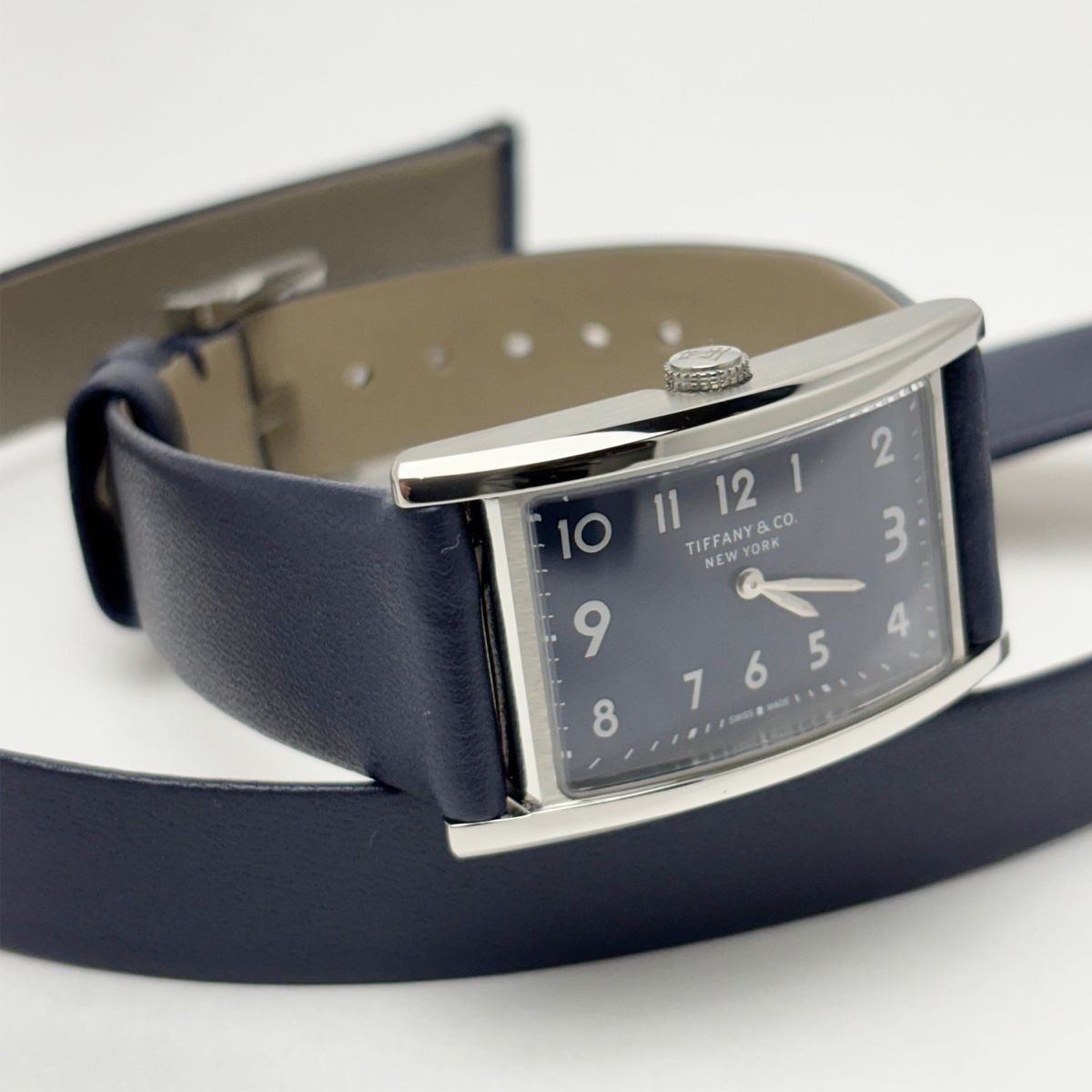 Tiffany & Co Watch Quartz East West Mini Navy Silver — view 3
