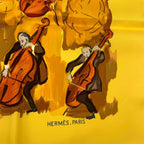 Hermes Carre 90 Concerto Yellow 100% Silk Scarf — view 7