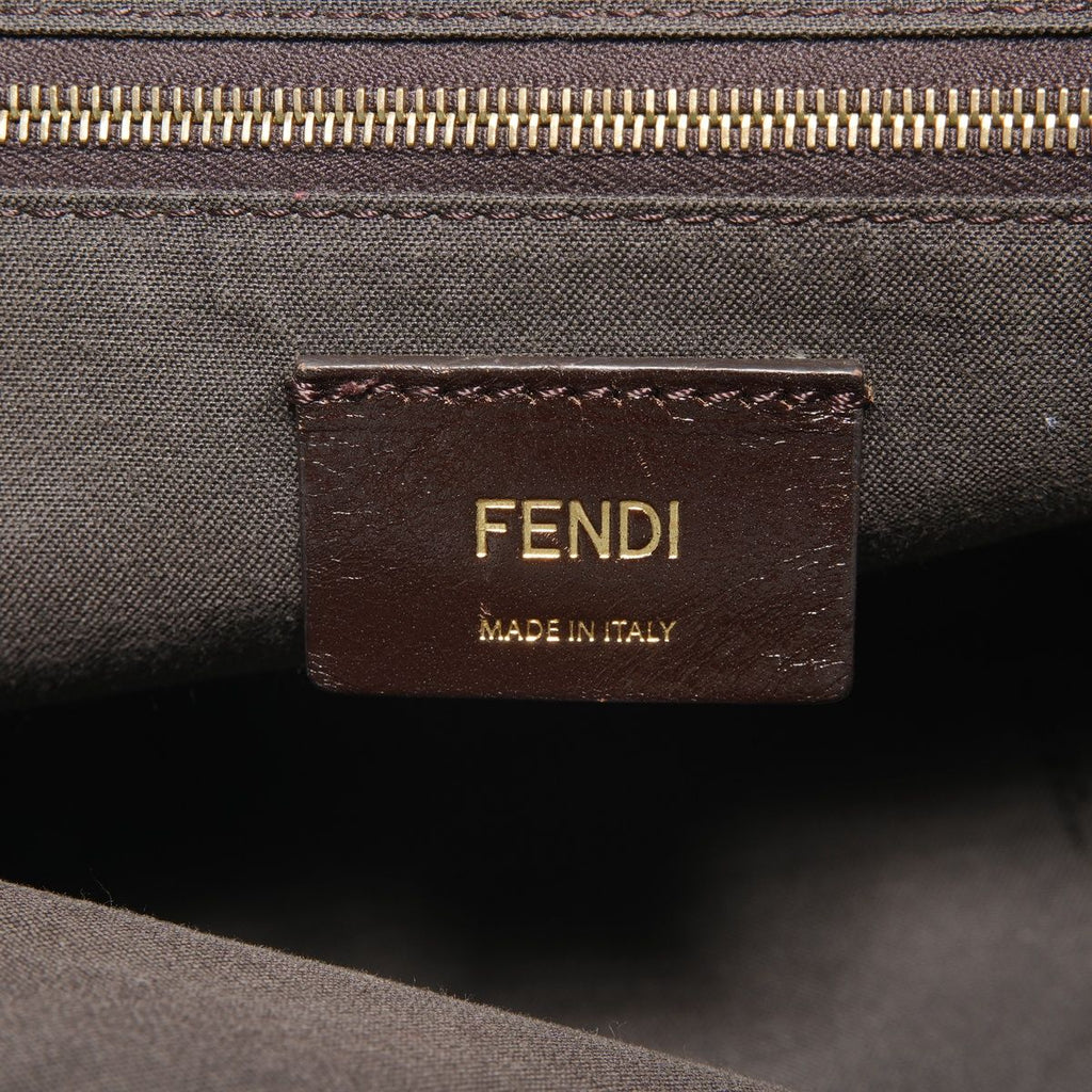 Fendi Shoulder Bag Pecan Canvas Leather — view 9