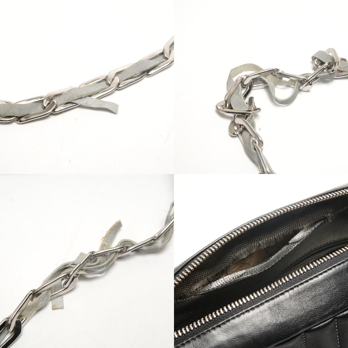 Chanel Shoulder Bag Lambskin Chain Torn Inside — view 9
