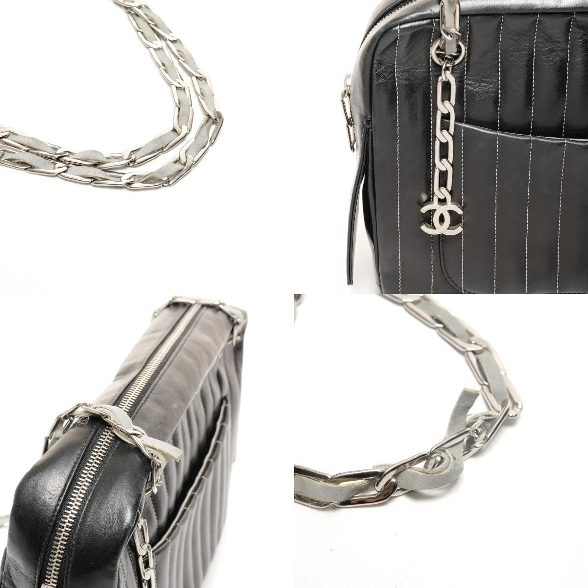Chanel Shoulder Bag Lambskin Chain Torn Inside — view 8