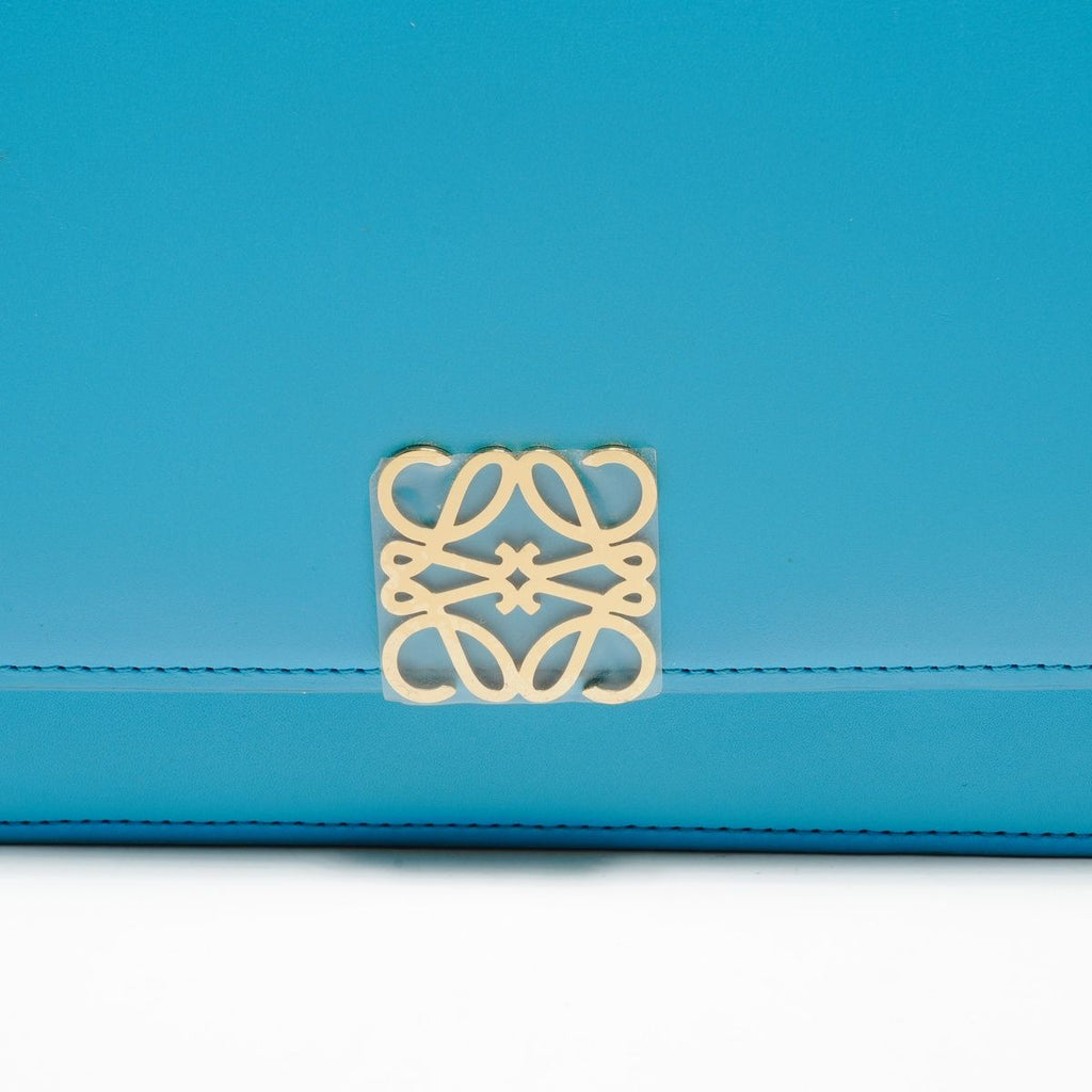 Loewe Shoulder Bag Goya Leather Turquoise Blue — view 8