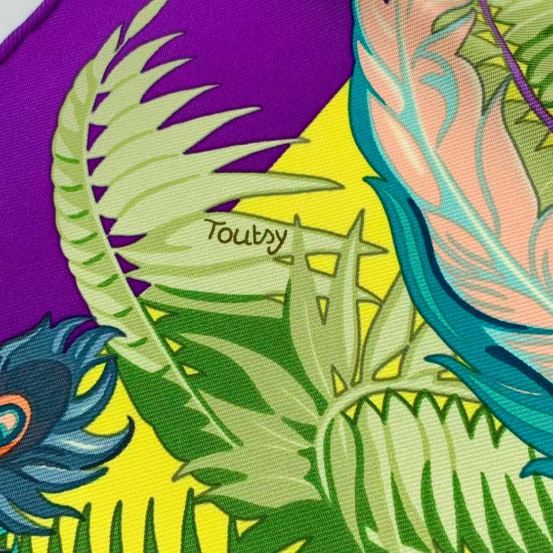 Hermes Carre 90 Mythiques Phoenix Silk Scarf Purple — view 7