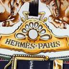 Hermes Carre 90 Chevaux de Trait Horse Silk Scarf Red — view 7