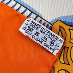Hermes Carre 90 Art Des Steppes Step Scarf Silk Orange — view 8