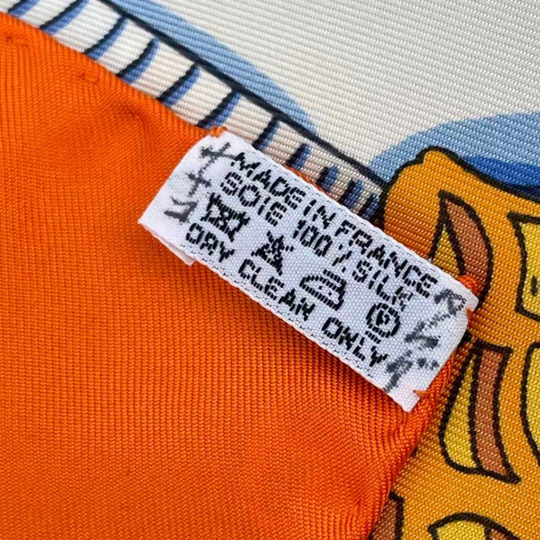 Hermes Carre 90 Art Des Steppes Step Scarf Silk Orange — view 8