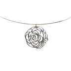 Chanel Camellia Necklace Choker Silver Metal — view 2