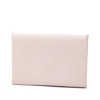 Hermes Calvi Card Case Business Holder Mauvepere Pink Chevre Misole — view 2