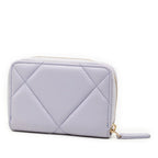 Chanel CC Logo Quilted 19 Card Case Zip Around Purple — view 2