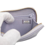 Chanel CC Logo Quilted 19 Card Case Zip Around Purple — view 6