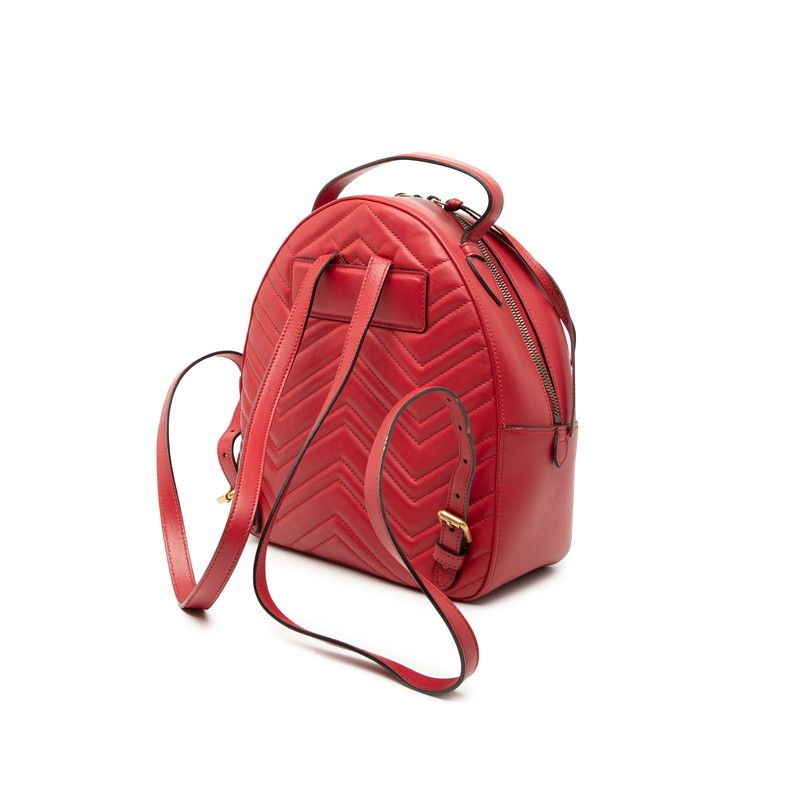 Gucci GG Marmont Backpack Red Leather — view 2