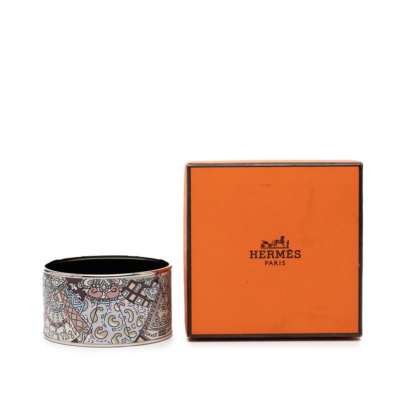Hermes Enamel TGM Cloisonne Silver Multicolor Metal Belt — view 6