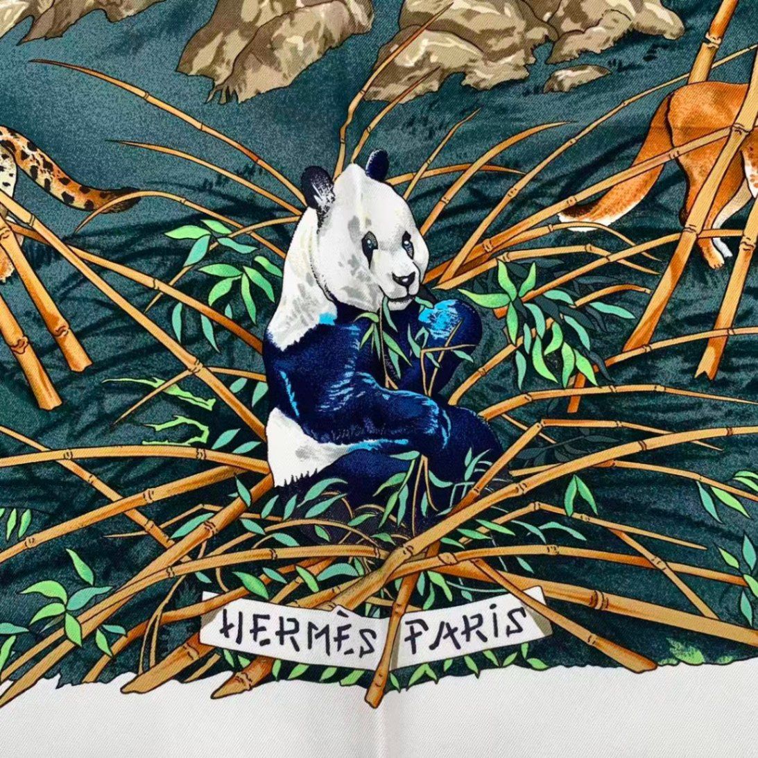Hermes Carre 90 Sichuan Silk Scarf White — view 6