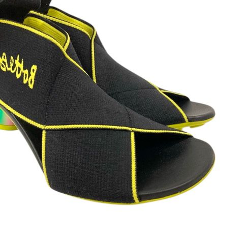Bottega Veneta Sandals Shoes Jacket Logo Chunky Heel 35.5 Black Yellow — view 9