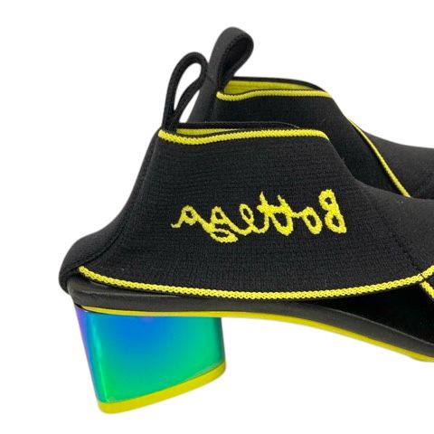 Bottega Veneta Sandals Shoes Jacket Logo Chunky Heel 35.5 Black Yellow — view 8