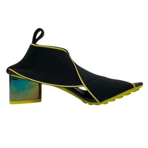 Bottega Veneta Sandals Shoes Jacket Logo Chunky Heel 35.5 Black Yellow — view 6