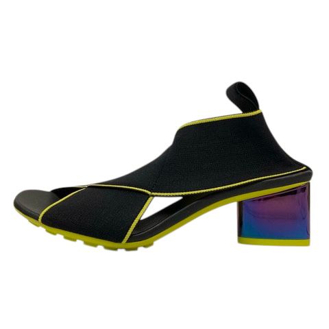 Bottega Veneta Sandals Shoes Jacket Logo Chunky Heel 35.5 Black Yellow — view 5