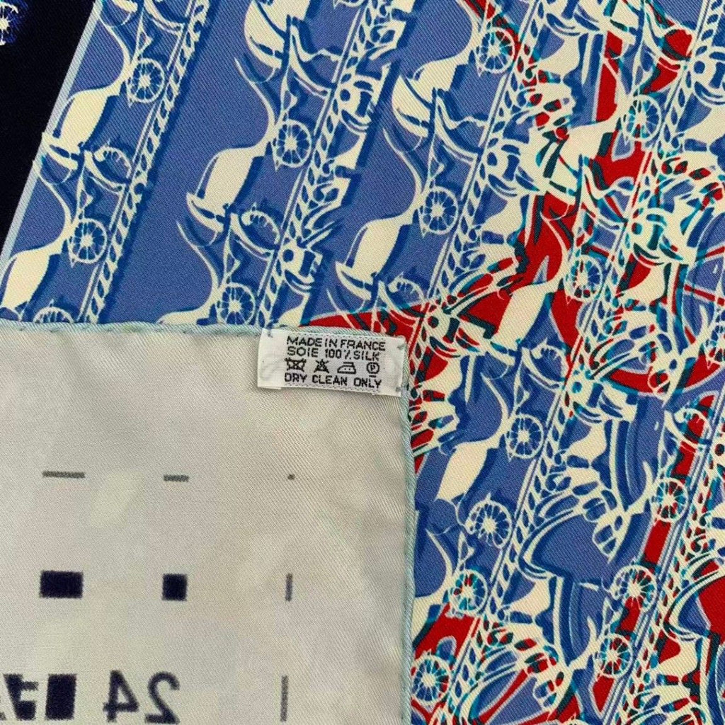 Hermes Carre 90 Scarf Silk 24 Faubourg Seconde Ginza Store — view 7