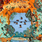 Hermes Scarf Carre 90 Africa Navy — view 7