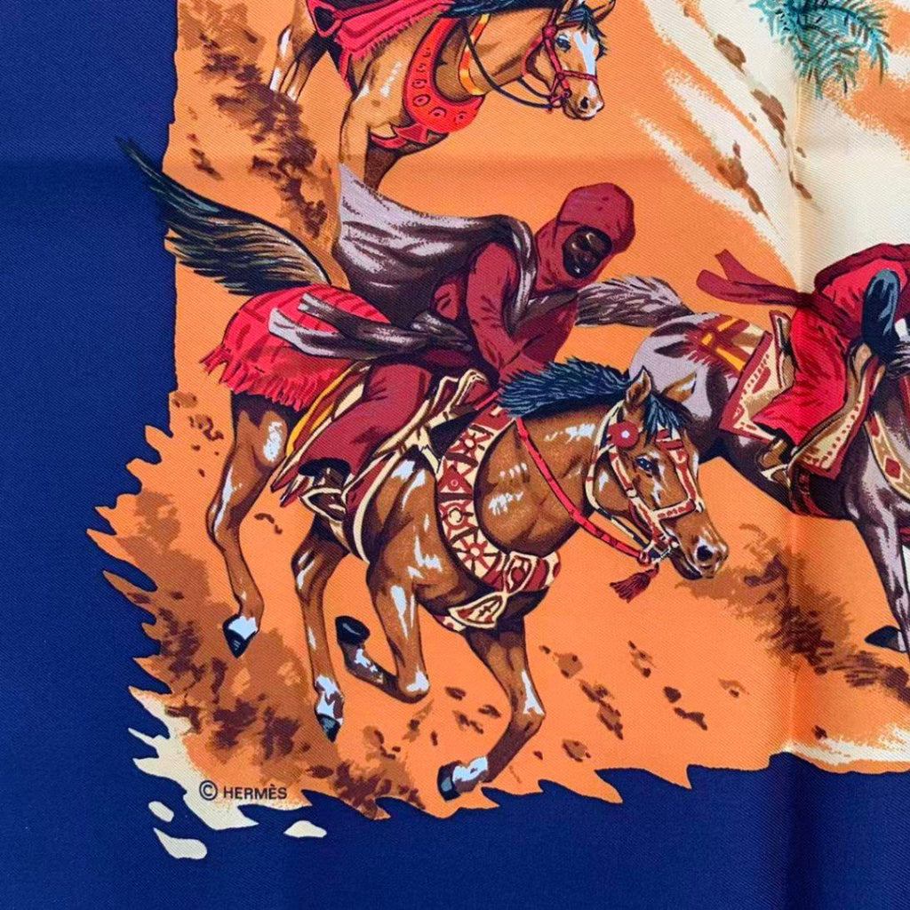 Hermes Scarf Carre 90 Africa Navy — view 8