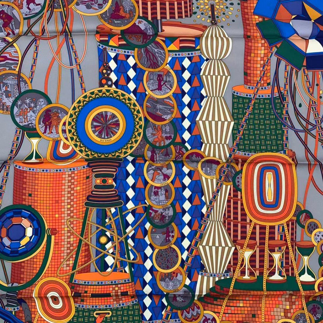 Hermes Carre 90 Lelaboratoire du Temps Laboratory of Time Scarf Silk Multicolor — view 8