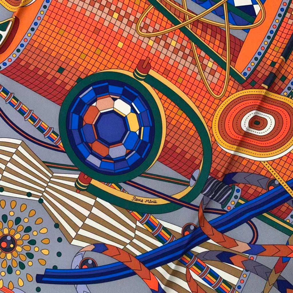 Hermes Carre 90 Lelaboratoire du Temps Laboratory of Time Scarf Silk Multicolor — view 7