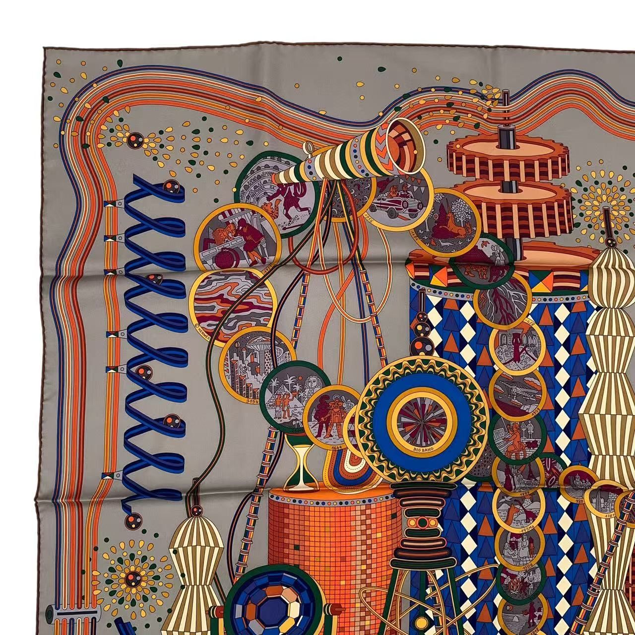 Hermes Carre 90 Lelaboratoire du Temps Laboratory of Time Scarf Silk Multicolor — view 3