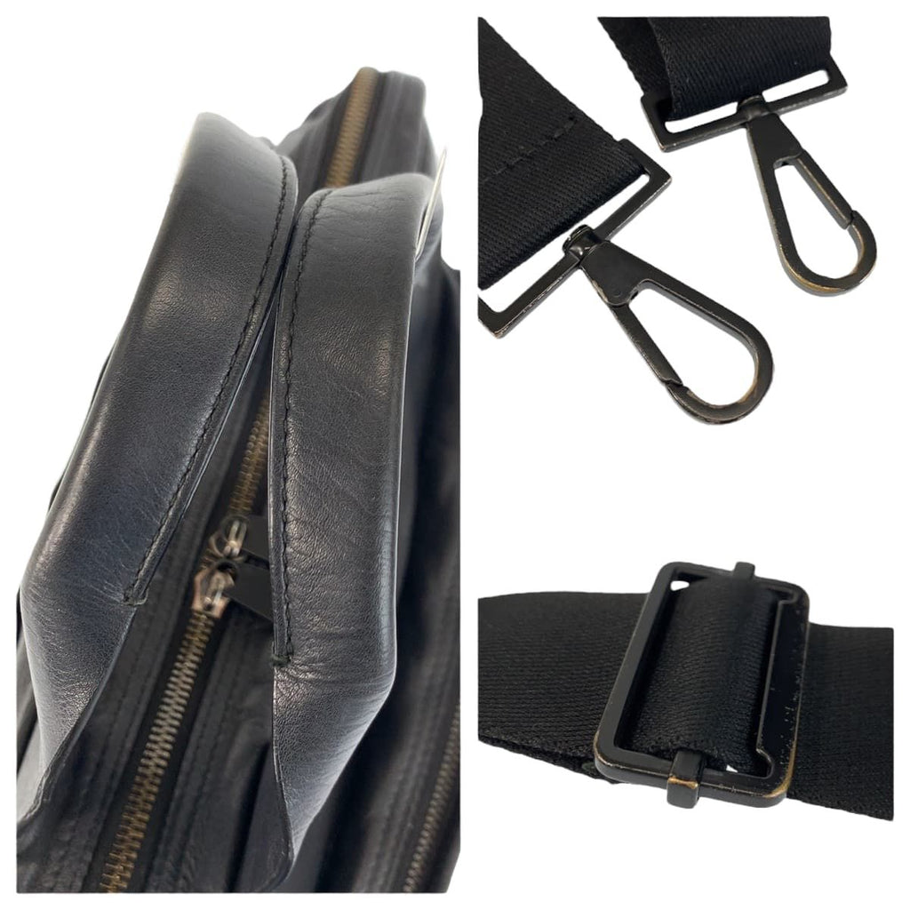 Bottega Veneta Maxi Intrecciato Black Leather Business Bag — view 6