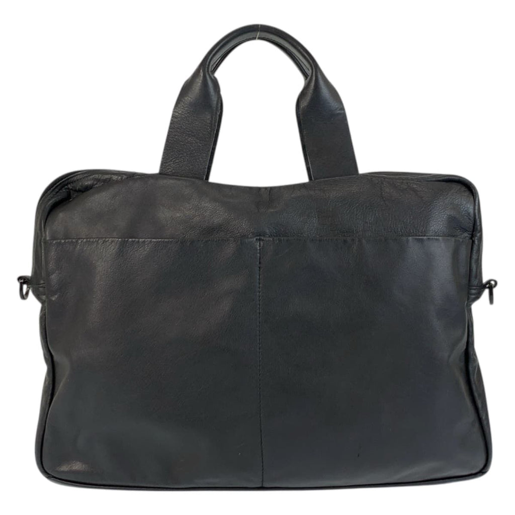 Bottega Veneta Maxi Intrecciato Black Leather Business Bag — view 2