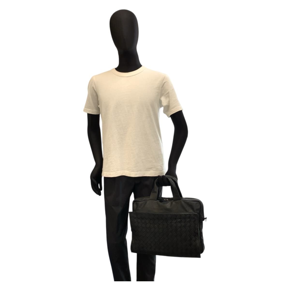 Bottega Veneta Maxi Intrecciato Black Leather Business Bag — view 7