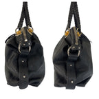 Gucci Bamboo Black Silver Leather Tote Shoulder Bag — view 7
