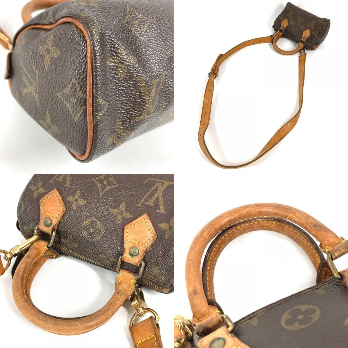 Louis Vuitton Shoulder Bag Mini Speedy Monogram Canvas Brown — view 7