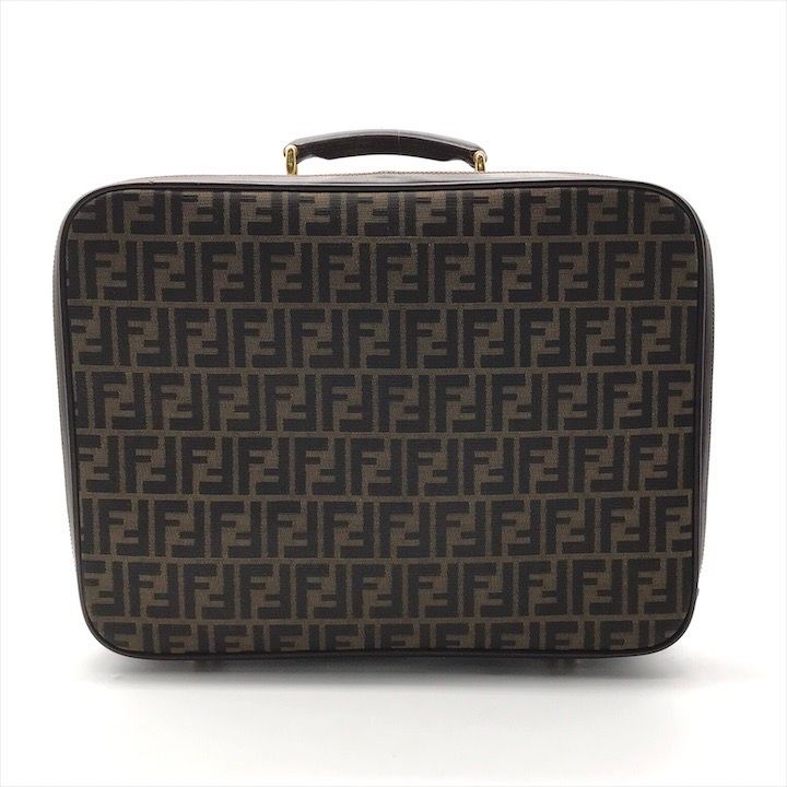 Fendi Zucca 2-Way Travel Shoulder Bag Canvas Briefcase Brown Khaki — view 2