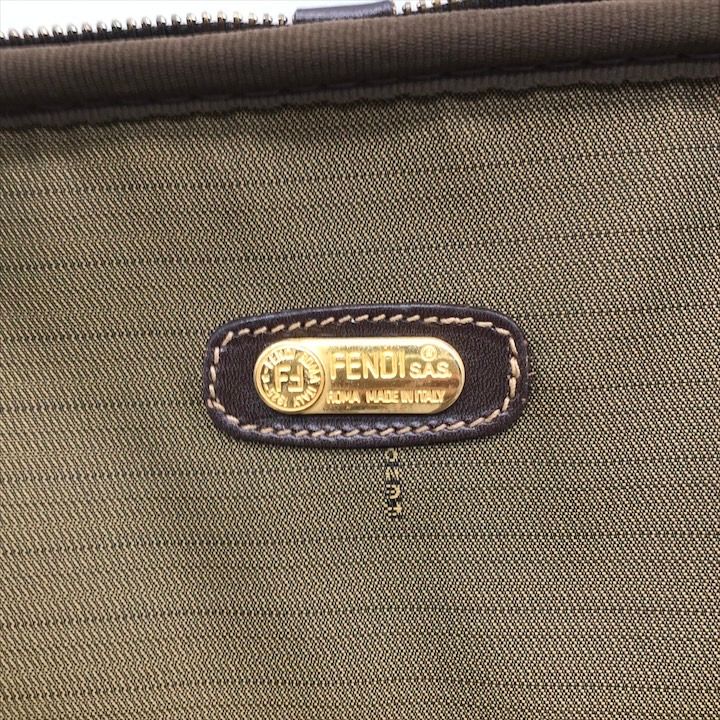 Fendi Zucca 2-Way Travel Shoulder Bag Canvas Briefcase Brown Khaki — view 9