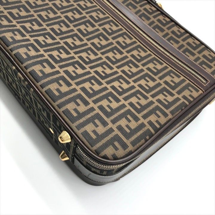 Fendi Zucca 2-Way Travel Shoulder Bag Canvas Briefcase Brown Khaki — view 4
