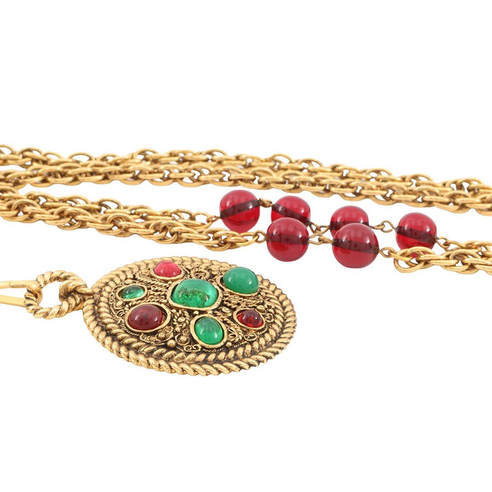 Chanel Necklace Gripois CC Logo Metal — view 2