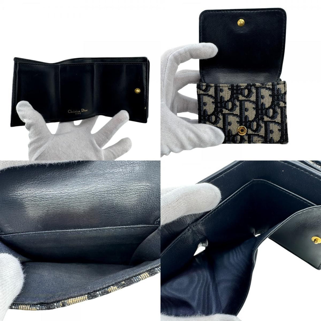 Dior Compact Montaigne 30 Trifold Wallet Navy — view 7