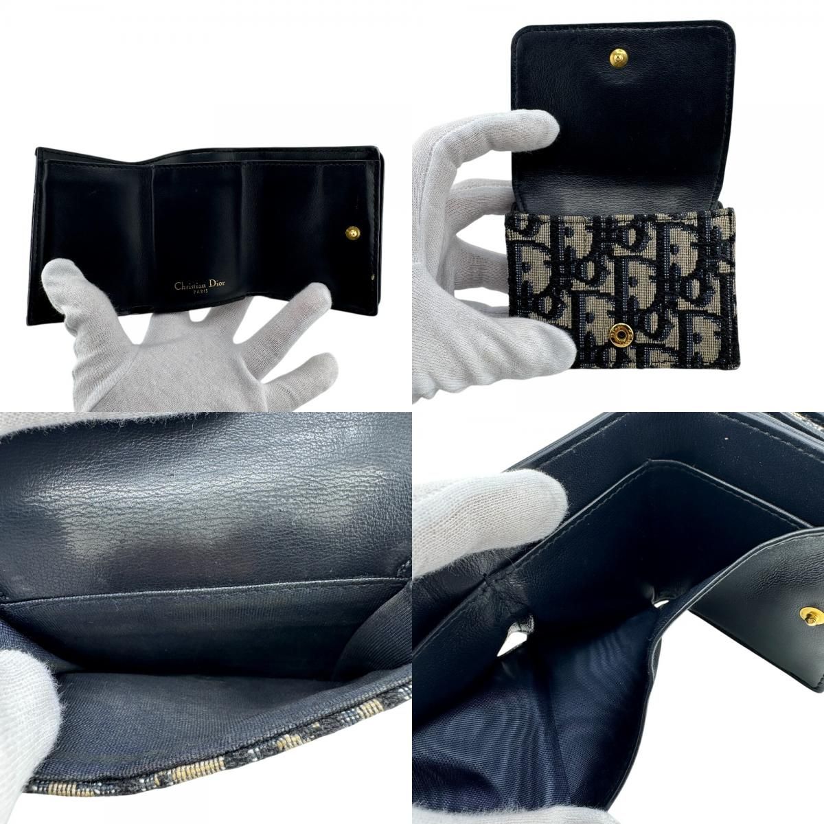Dior Compact Montaigne 30 Trifold Wallet Navy — view 7