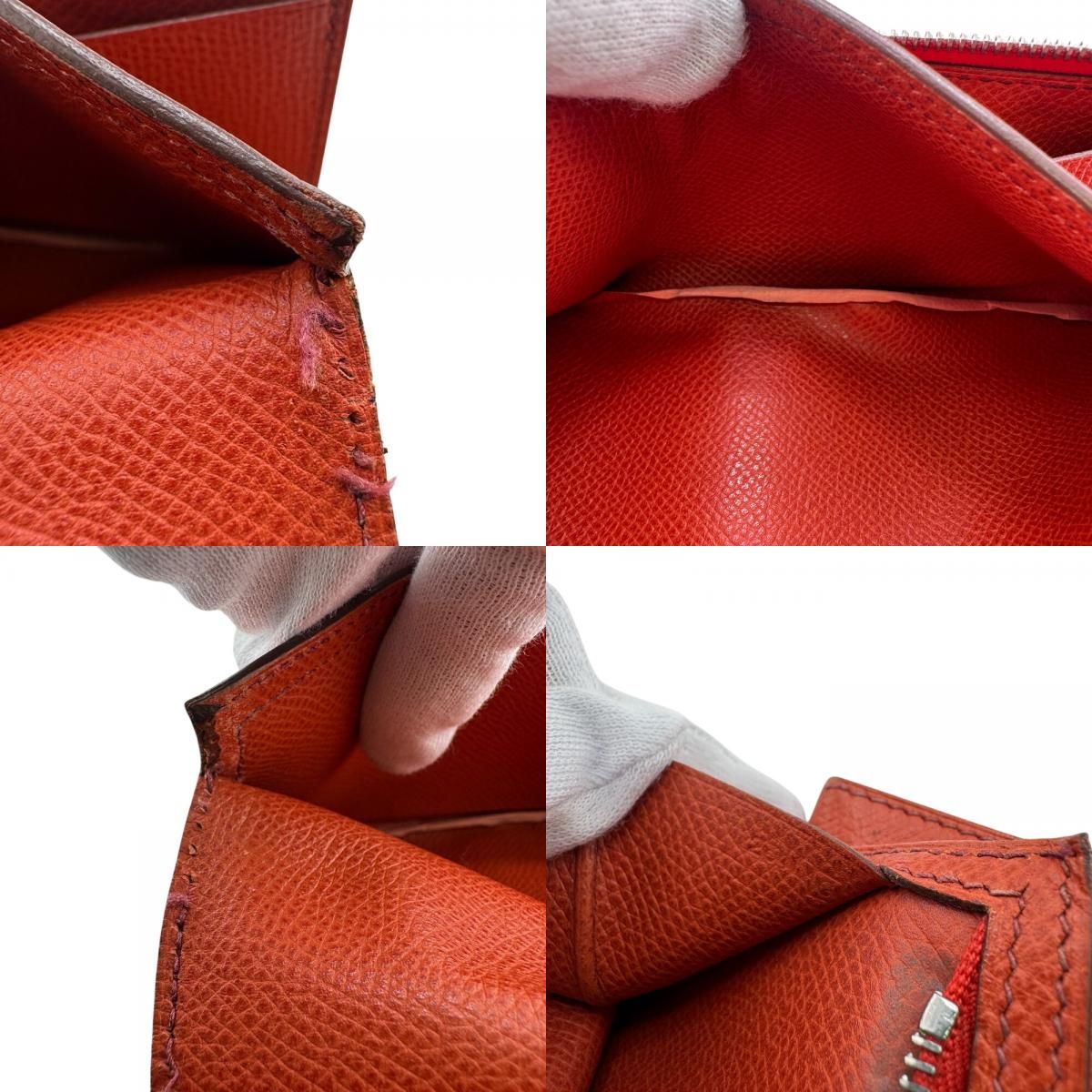 Hermes Long Wallet Trifold Bearn Dupri Orange — view 8