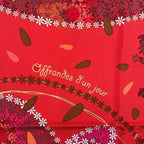 Hermes Scarf Carre 90 100% Silk Offrandes Dun Jour Flower Offering Red Box — view 7