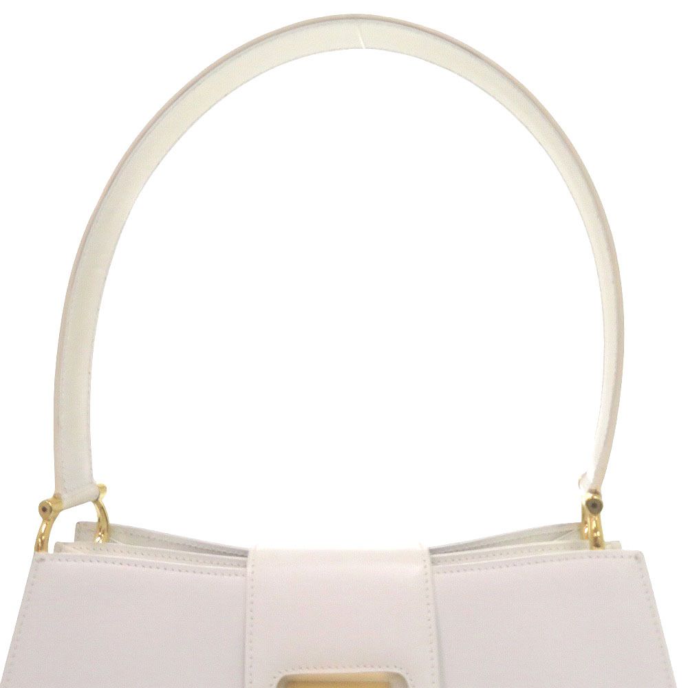 Celine 1 Vintage Gold Leather White One Shoulder Bag — view 5