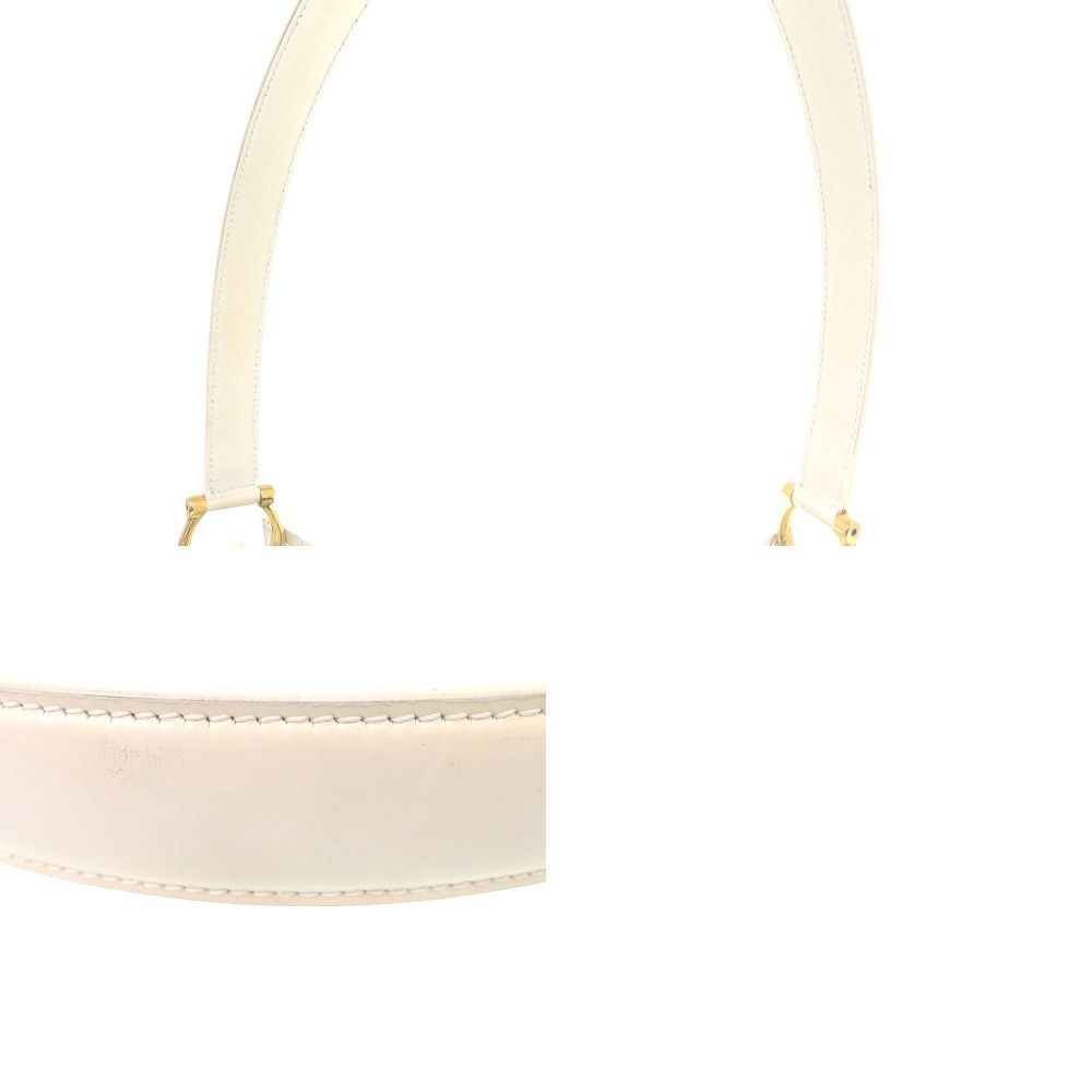 Celine 1 Vintage Gold Leather White One Shoulder Bag — view 9