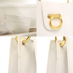 Celine 1 Vintage Gold Leather White One Shoulder Bag — view 8