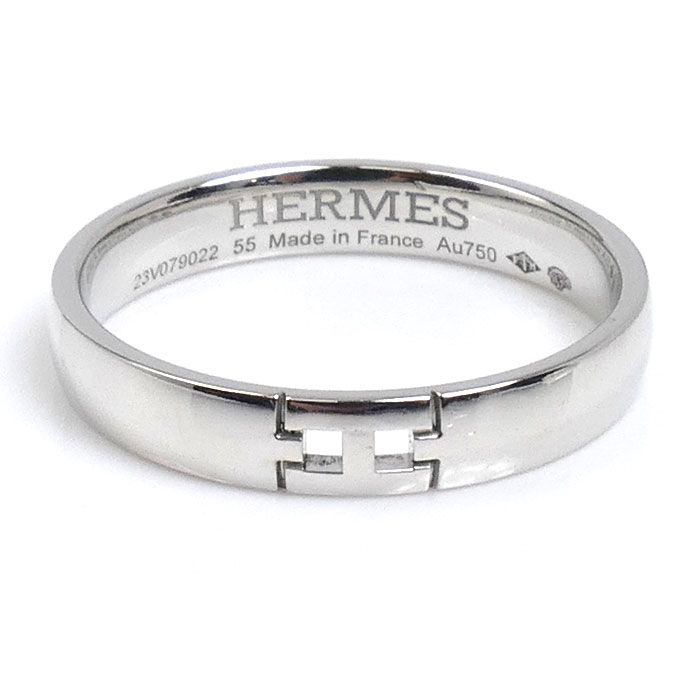Hermes 18K White Gold Hera Cles Ring 55 — view 4