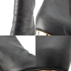 Chanel Leather CC Logo Ankle Boots Shoes Black 37 — view 9